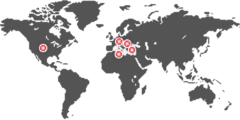 World map indicating the countries in which C.F. Maier is operating company sites