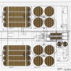 General plan of the cover systems for a sewage treatment plant