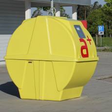 Waste container at a freeway service area