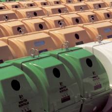 Recycling containers ready for deployment