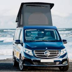 Mercedes-Benz V-Class is transformed into a vacation vehicle by the addition of a sleeping roof